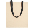 Sac en coton 100 % avec anses longues colorées 140 g/m² couleur noir
