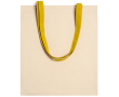 Sac en coton 100 % avec anses longues colorées 140 g/m² couleur jaune