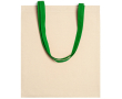 Sac en coton 100 % avec anses longues colorées 140 g/m² couleur vert