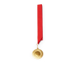 Médaille en métal avec ruban en polyester et mousqueton Ø 5 cm couleur rouge