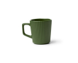 Tasse en céramique 320 ml avec extérieur mat et design nervuré couleur vert foncé