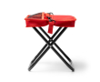 Chaise pliante compacte en polyester avec housse et poches couleur rouge