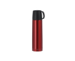 Thermos inox avec couvercle 500ml et fonction gobelet 130 ml couleur rouge