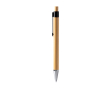 Stylo en bambou avec détails translucides et encre bleue couleur noir