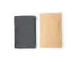 Serviette légère en microfibre RPET avec bord surjeté 200 g/m² couleur gris taupe