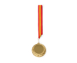 Médaille métallique avec ruban en polyester et mousqueton Ø 7 cm couleur rouge foncé