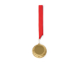 Médaille métallique avec ruban en polyester et mousqueton Ø 7 cm couleur rouge