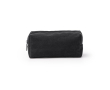 Trousse en velours côtelé avec fermeture éclair et doublure intérieure couleur noir