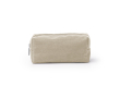 Trousse en velours côtelé avec fermeture éclair et doublure intérieure couleur beige
