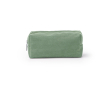 Trousse en velours côtelé avec fermeture éclair et doublure intérieure couleur vert pastel