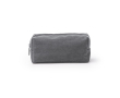 Trousse en velours côtelé avec fermeture éclair et doublure intérieure couleur gris