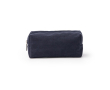 Trousse en velours côtelé avec fermeture éclair et doublure intérieure couleur bleu marine