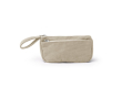 Trousse en velours côtelé à double compartiment avec fermeture éclair couleur beige