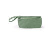 Trousse en velours côtelé à double compartiment avec fermeture éclair couleur vert pastel