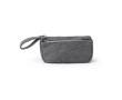 Trousse en velours côtelé à double compartiment avec fermeture éclair couleur gris