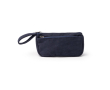 Trousse en velours côtelé à double compartiment avec fermeture éclair couleur bleu marine