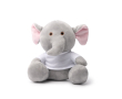 Peluche animal assis avec t-shirt blanc personnalisable couleur gris