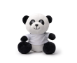 Peluche animal assis avec t-shirt blanc personnalisable couleur blanc/noir