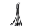 Câble de charge multiport 7 en 1 en aluminium recyclé couleur noir