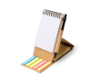 Set de bureau en carton recyclé avec support pour téléphone portable et encre bleue couleur naturel