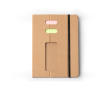 Bloc-notes en carton recyclé avec support pour smartphone A5 et feuilles lignées couleur naturel