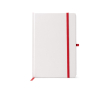 Carnet en carton A5 avec porte-stylo et pages lignées couleur rouge