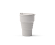 Gobelet pliable en silicone finition mate avec anneau amovible 400ml couleur gris
