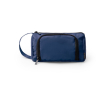 Trousse de toilette en polyester recyclé avec ouverture supérieure et poignée couleur bleu marine