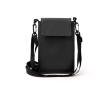Sac bandoulière en cuir synthétique avec doublure intérieure et fermeture velcro couleur noir