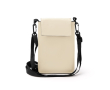 Sac bandoulière en cuir synthétique avec doublure intérieure et fermeture velcro couleur beige
