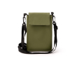Sac bandoulière en cuir synthétique avec doublure intérieure et fermeture velcro couleur vert foncé