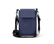 Sac bandoulière en cuir synthétique avec doublure intérieure et fermeture velcro couleur bleu marine
