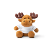 Peluche de renne assis en polyester doux avec t-shirt uni couleur blanc