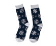 Chaussettes de Noël en polyester doux dans une boule décorative couleur bleu marine