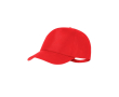 Casquette ajustable en polyester RPET avec boucle métallique UV50 couleur rouge