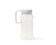Gourde de sport en plastique avec paille rabattable et poignée 1.5L couleur blanc