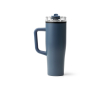 Mug isotherme en acier inoxydable et plastique avec paille 830ml couleur bleu marine