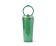 Gobelet translucide avec paille, poignée rabattable et système anti-gouttes 670ml couleur vert foncé