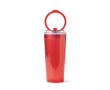 Gobelet translucide avec paille, poignée rabattable et système anti-gouttes 670ml couleur rouge