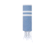 Paréo fin en coton et polyester à rayures avec franges 150 g/m² couleur bleu marine
