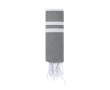 Paréo fin en coton et polyester à rayures avec franges 150 g/m² couleur gris