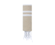 Paréo fin en coton et polyester à rayures avec franges 150 g/m² couleur naturel