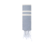 Paréo fin en coton et polyester à rayures avec franges 150 g/m² couleur bleu ciel