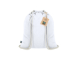 Sac à dos à cordon en coton certifié Fairtrade 140 g/m² couleur blanc