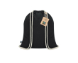 Sac à dos à cordon en coton certifié Fairtrade 140 g/m² couleur noir