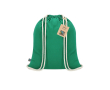 Sac à dos à cordon en coton certifié Fairtrade 140 g/m² couleur vert