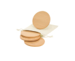 Set de 4 sous-verres en bambou dans un sac en coton avec fermeture couleur naturel