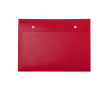Porte-documents en plastique avec 2 fermetures à boutons couleur rouge