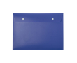 Porte-documents en plastique avec 2 fermetures à boutons couleur bleu