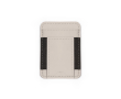Porte-cartes magnétique en cuir synthétique à deux compartiments couleur gris